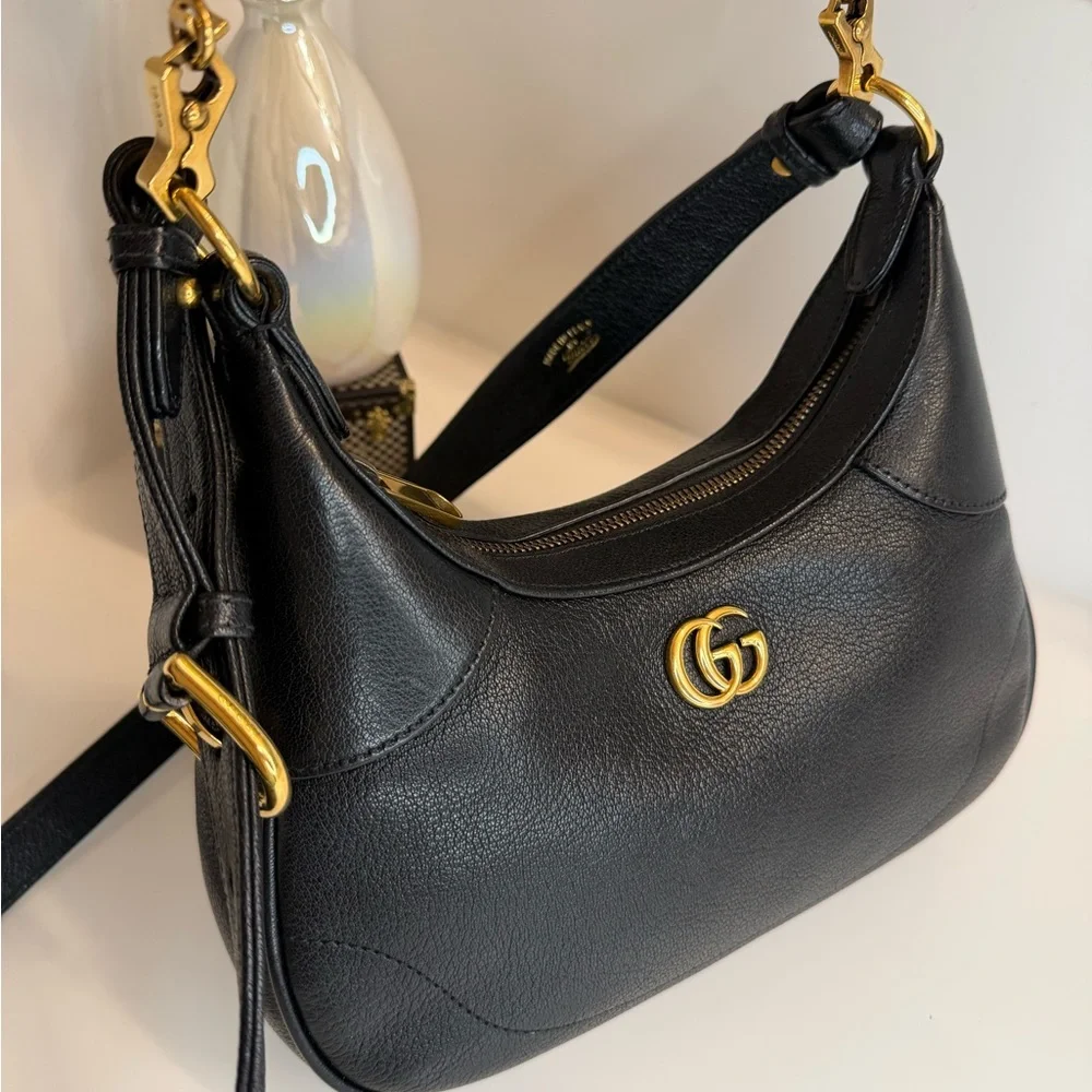 🎀GUCCI Black Small Double G Aphrodite Shoulder Bag - Picture 7 of 16